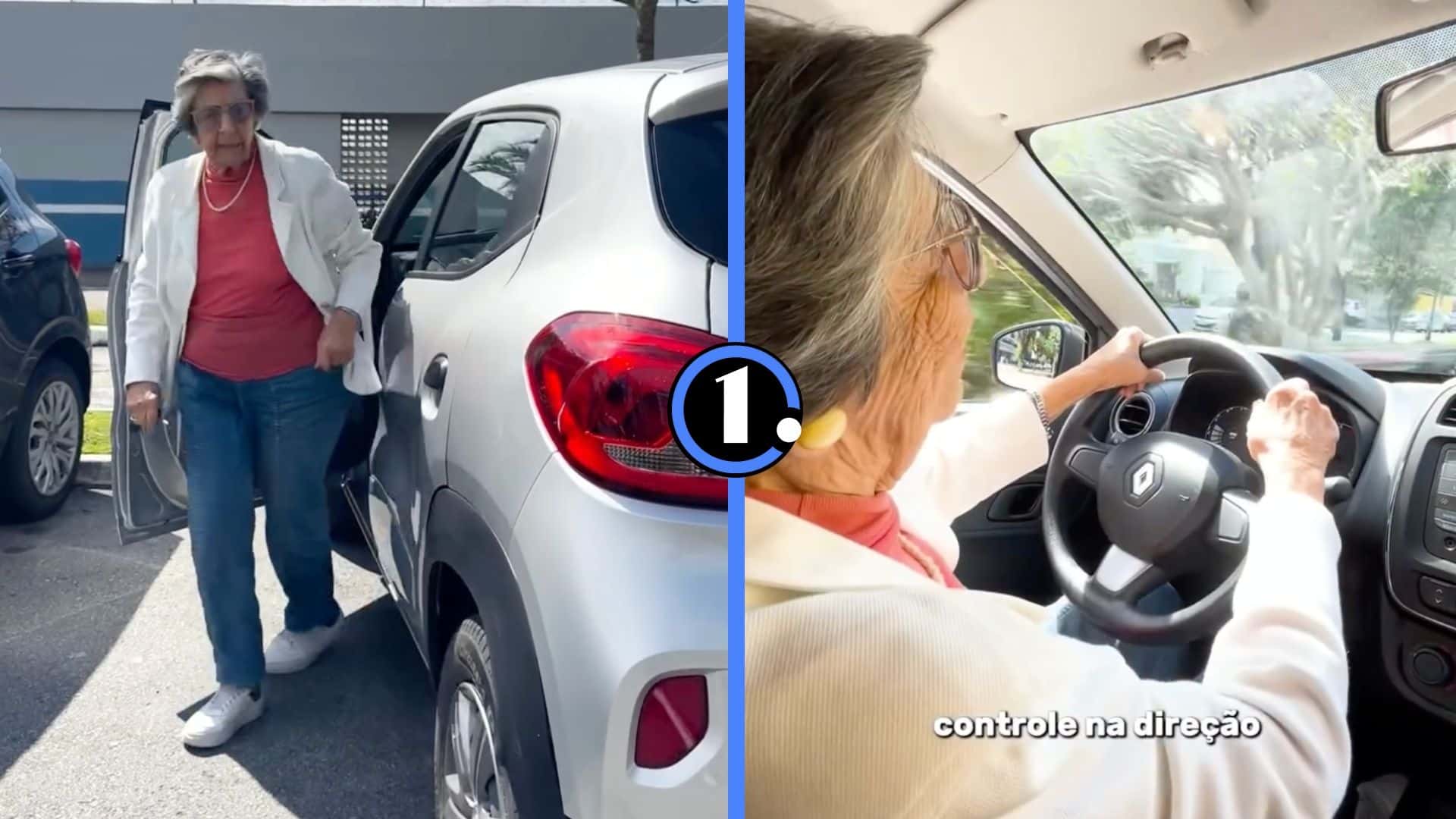 Aos 98, vovó de Florianópolis encanta ao seguir dirigindo seu Renault Kwid