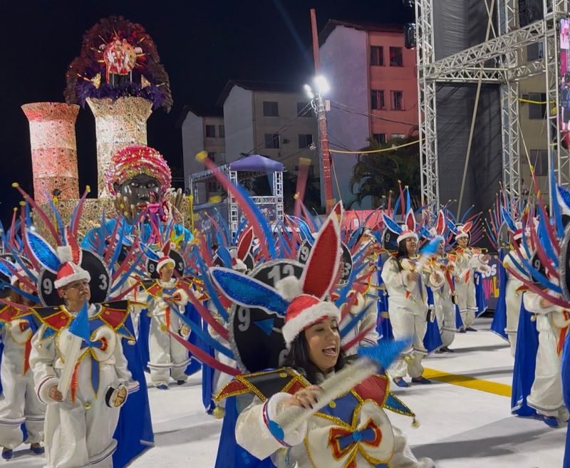 Primeira noite de desfiles em Santos reúne diversidade de enredos