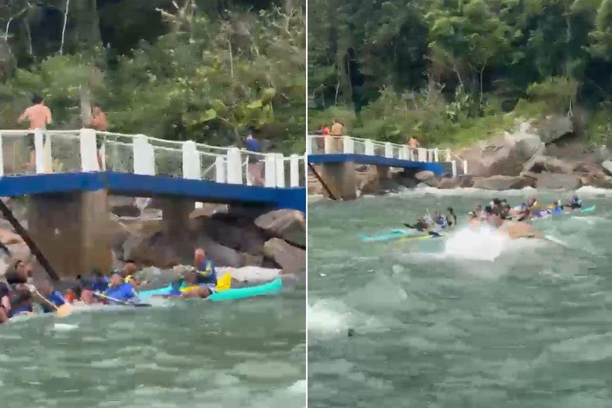 Homem que ajudou em resgate diz ter visto canoas afundarem em Guarujá