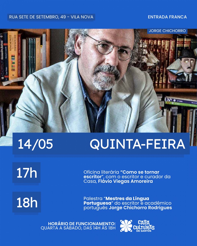 Casa das Culturas de Santos traz grandes nomes da literatura e da ciência
