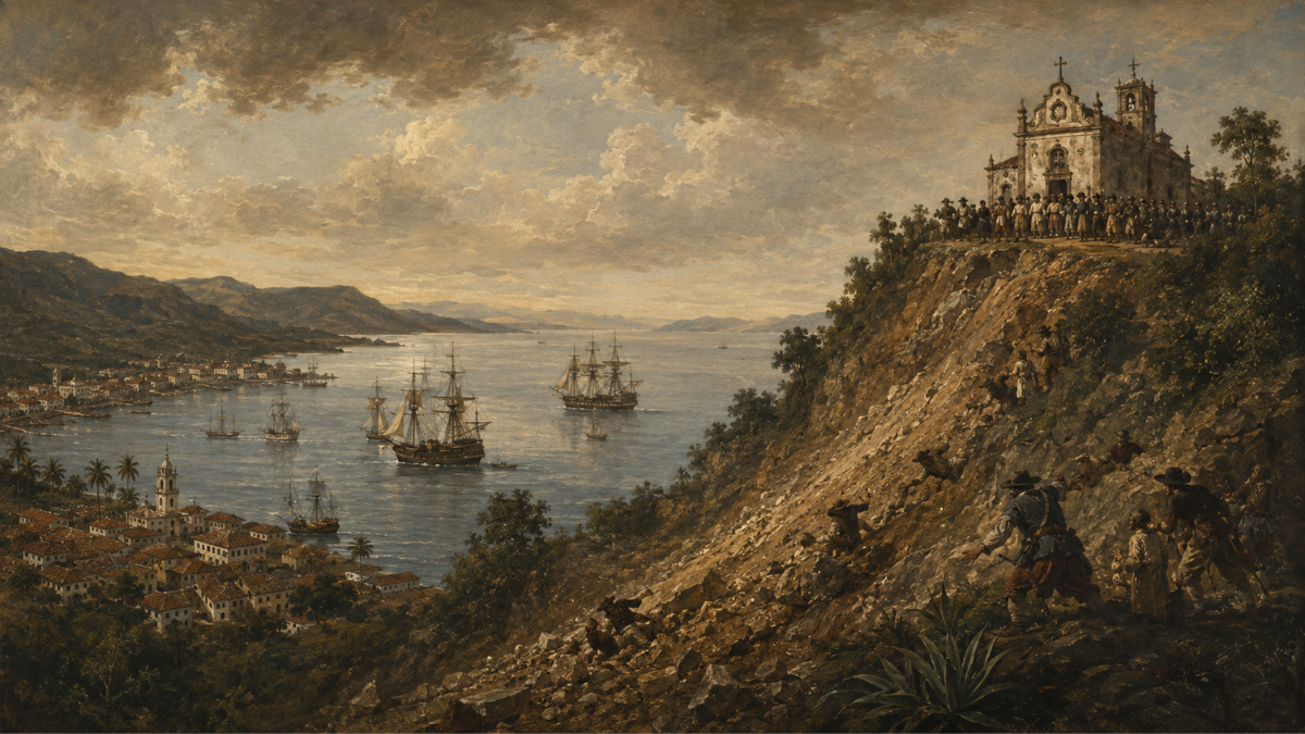 Morro que serviu de refúgio contra piratas há 400 anos guarda milagre atribuído a santa, antigo cassino e ‘bondinho’ no litoral de SP
