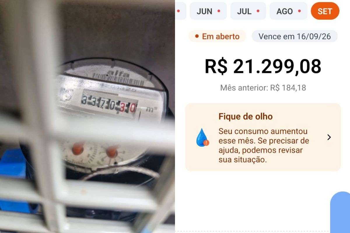 Morador recebe conta de água de R$ 21 mil após pagar R$ 184 em Santos